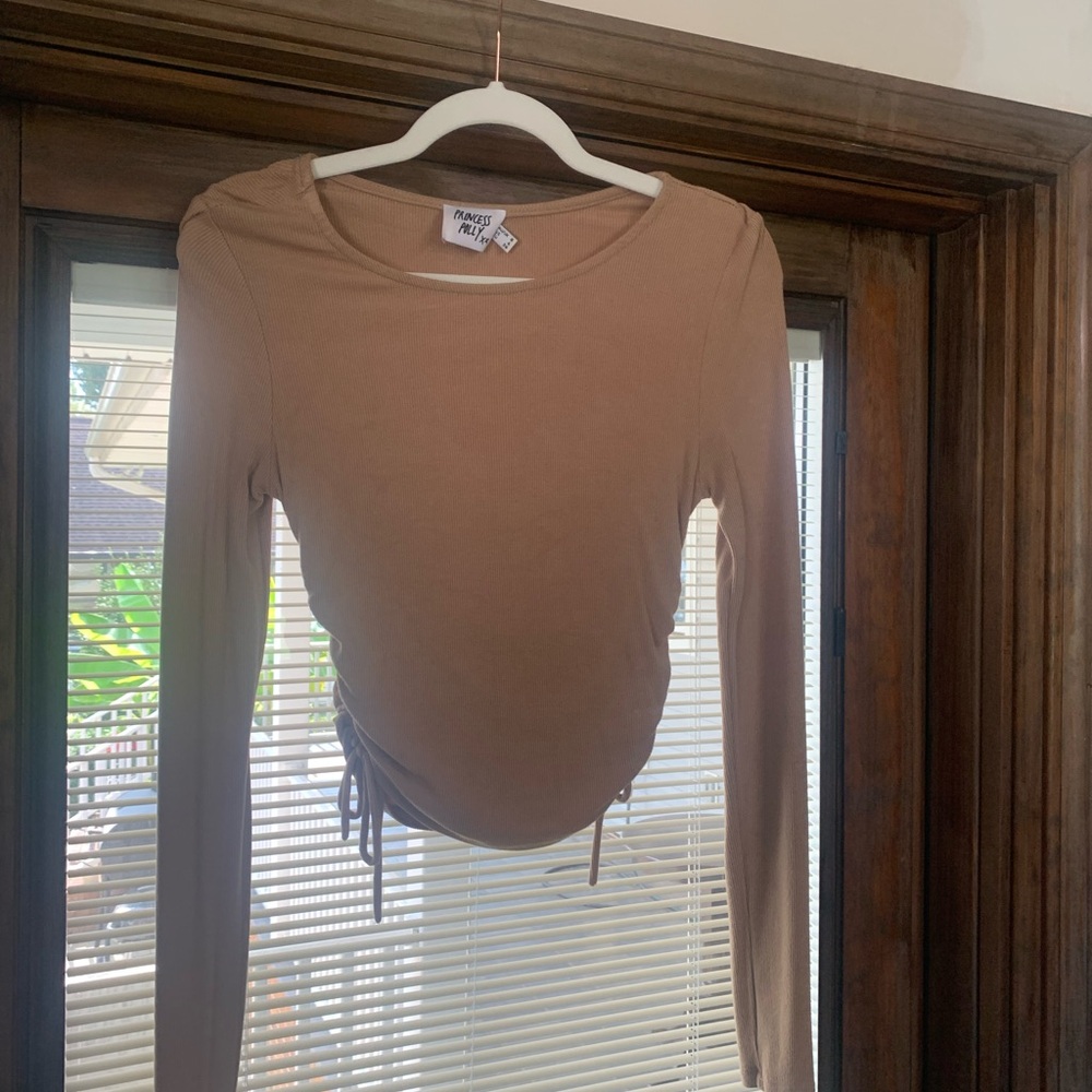 Princess Polly Camel Long Sleeve Blouse
